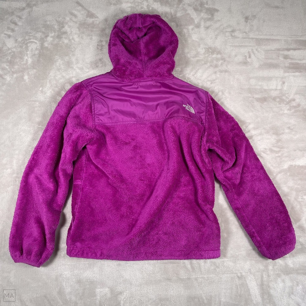 The North Face Girls Full Zip Jacket Fleece Fuzzy Hoody Outdoors L 14_16 Fuchsia - Picture 7 of 7